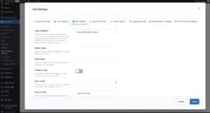 Admin Configuration For Text Field