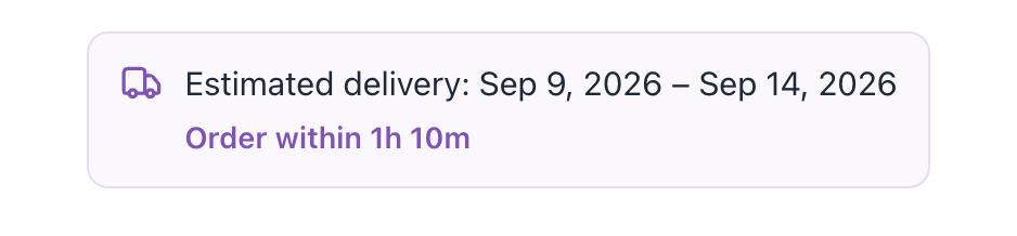The badge on a product page.